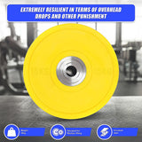 15KG PRO Olympic Rubber Bumper Weight Plate - Close-Up Angle