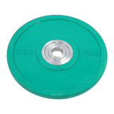 10KG PRO Olympic Rubber Bumper Weight Plate - Top-Down View