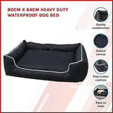 80cm x 64cm Heavy Duty Waterproof Dog Bed - Side View