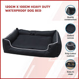 120cm x 100cm Heavy Duty Waterproof Dog Bed - Side View