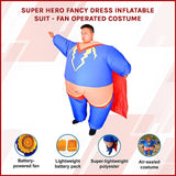 Super Hero Fancy Dress Inflatable Suit - Fan Operated Costume - Side View