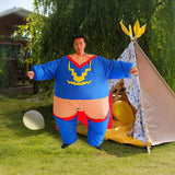 Super Hero Fancy Dress Inflatable Suit - Fan Operated Costume - Rear View