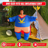 Super Hero Fancy Dress Inflatable Suit - Fan Operated Costume - Low Angle