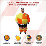 FOOTBALL Fancy Dress Inflatable Suit -Fan Operated Costume - Side View