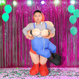 WRESTLER Fancy Dress Inflatable Suit -Fan Operated Costume - Front View