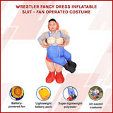 WRESTLER Fancy Dress Inflatable Suit -Fan Operated Costume - Side View