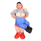 WRESTLER Fancy Dress Inflatable Suit -Fan Operated Costume - Rear View