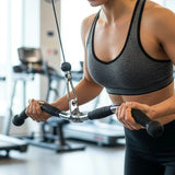 Randy & Travis Rubber-Coated Revolving Curl Row Bar Attachment for Gyms - Low Angle