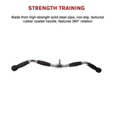 Randy & Travis Rubber-Coated Revolving Curl Row Bar Attachment - Close-Up Angle