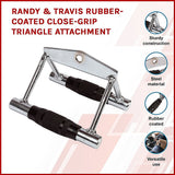 Rubber-Coated Close Grip Triangle Attachment for Lat Pulldown