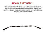 Randy & Travis Rubber-Coated Lat Pull-Down Bar Attachment - Close-Up Angle
