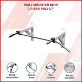 Wall Mounted Chin Up Pull Up Bar  Heavy Duty Home Gym Strength Training