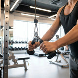 Randy & Travis Rubber-Coated Tricep Pushdown Bar Attachment - Low Angle