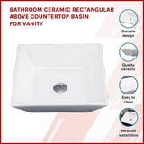 Bathroom Ceramic Rectangular Above Countertop Basin for Vanity - Side View