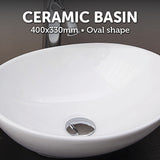 Above Counter Bathroom Vanity Oval Ceramic Basin - 45-Degree Angle