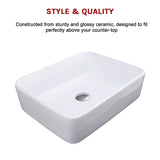 Above Counter Bathroom Vanity Square Basin - Close-Up Angle
