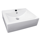 Ceramic Rectangular Above Countertop Basin for Vanity - Side View