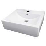 Ceramic Rectangular Above Countertop Basin for Vanity - 45-Degree Angle