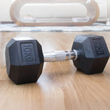10KG Commercial Rubber Hex Dumbbell Gym Weight - Top-Down View