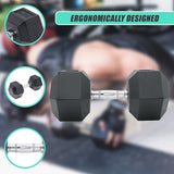 10KG Commercial Rubber Hex Dumbbell Gym Weight - Rear View