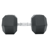10KG Commercial Rubber Hex Dumbbell Gym Weight - 45-Degree Angle