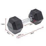10KG Commercial Rubber Hex Dumbbell Gym Weight - Extra Image