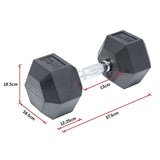 25KG Commercial Rubber Hex Dumbbell Gym Weight - Extra Image