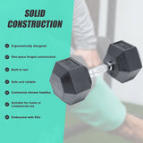 25KG Commercial Rubber Hex Dumbbell Gym Weight - Extra Image