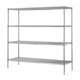Modular Chrome Wire Storage Shelf 1500 x 600 x 1800 Steel Shelving