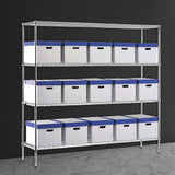 Modular Chrome Wire Storage Shelf 1500 x 600 x 1800 Steel Shelving - Front View