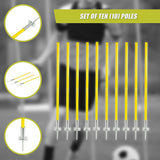 Agility Slalom Training Poles Soccer Rugby Set - Close-Up Angle