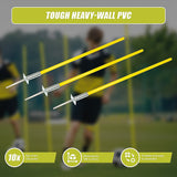 Agility Slalom Training Poles Soccer Rugby Set - Low Angle
