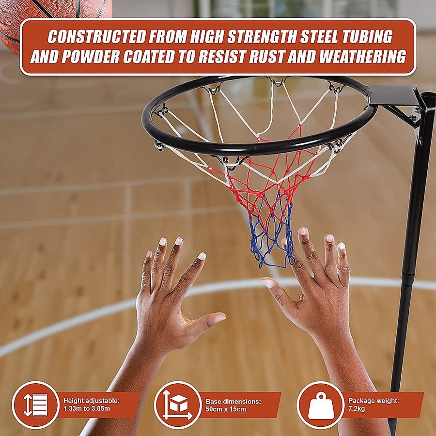 Netball Ring with Stand Portable Pole Height Adjustable, image 8