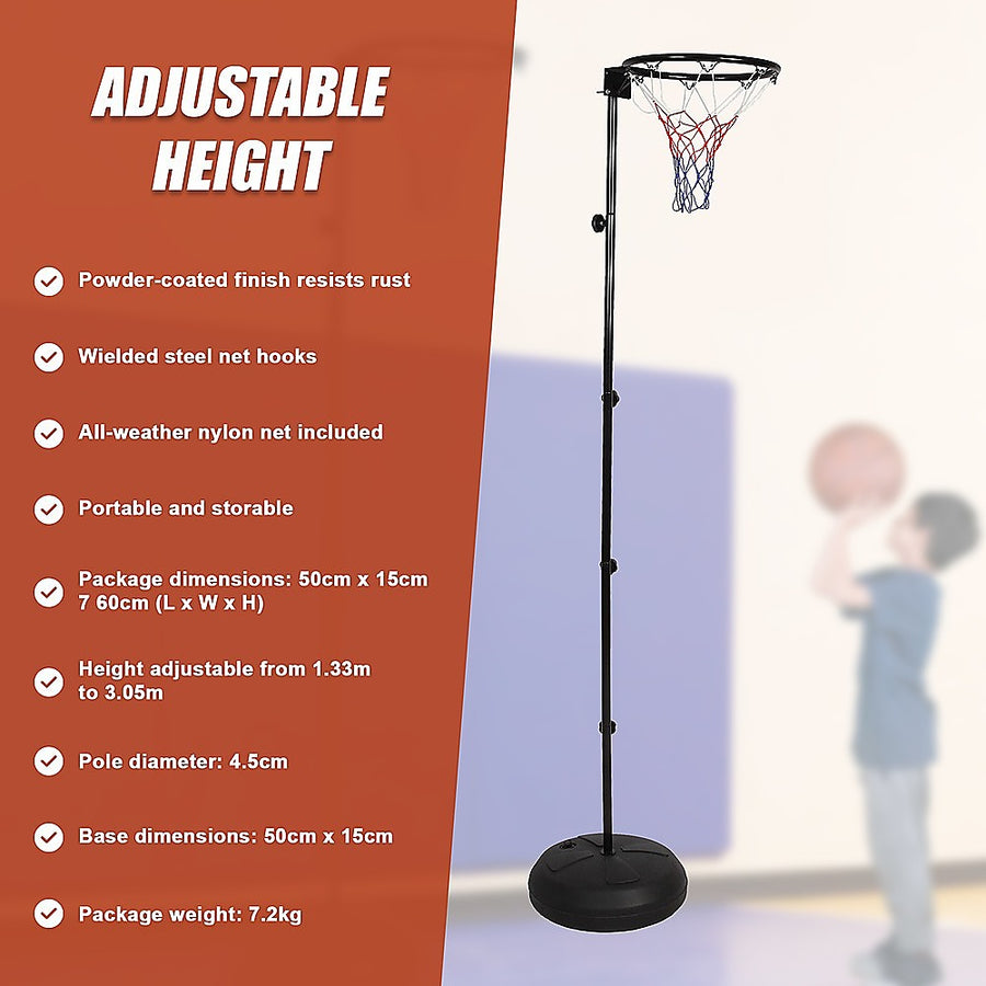 Netball Ring with Stand Portable Pole Height Adjustable, image 9