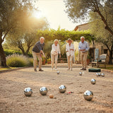 Deluxe Boules Bocce 8 Alloy Ball Set - 45-Degree Angle