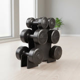 12kg Dumbbell Weights Set with Rack for Home Gym Training - Close-Up Angle