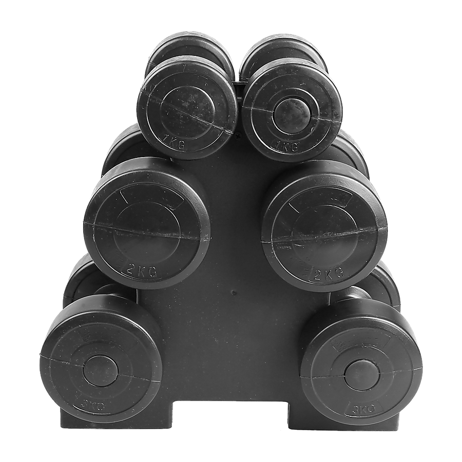 12kg Dumbbell Weights Set with Rack for Home Gym Training