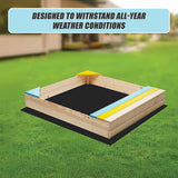 Wooden Kids Backyard Sandbox Children Outdoor Play Toy Sandpit - Extra Image