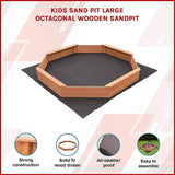 Kids Sand Pit Large Octagonal Wooden Sandpit - Side View