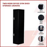 Two-Door Office Gym Shed Storage Lockers - Side View