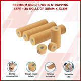 Premium Rigid Sports Strapping Tape - 30 Rolls of 38mm X 13.7M - Side View