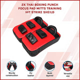 2 x Thai Boxing Punch Focus Pad Mitts Training Hit Strike Shield - Side View