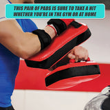 2 x Thai Boxing Punch Focus Pad Mitts Training Hit Strike Shield - Low Angle