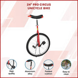 24'' Pro Circus Unicycle Bike - Side View