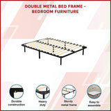 Double Metal Bed Frame - Bedroom Furniture - Side View