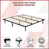 King Metal Bed Frame - Bedroom Furniture - Side View
