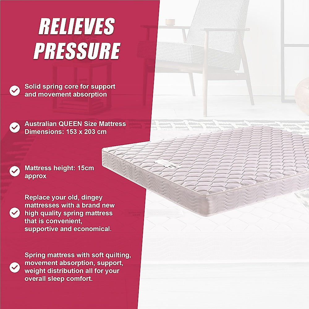 Palermo Queen 20cm Memory Foam and Innerspring Hybrid Mattress