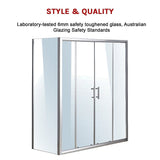 1700 X 700 Sliding Door Safety Glass Shower Screen By Della Francesca - 45-Degree Angle