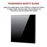 Toughened 60cm x 75cm Black Glass Kitchen Splashback - Extra Image