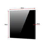 Toughened 60cm x 75cm Black Glass Kitchen Splashback - Extra Image